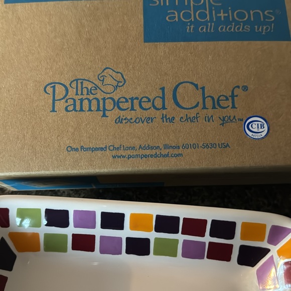 Pampered Chef Set of 2 Tiles Small Square Plates - Picture 7 of 7